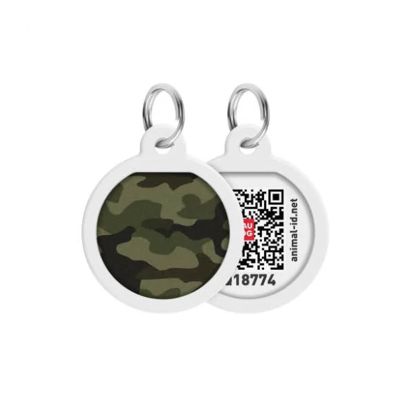 WAUDOG Smart ID QR - biléta (terepszínű minta, QR kód) - Ø25mm