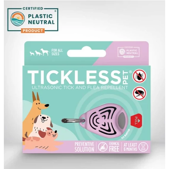 Tickless® Pet Vegyszermentes ultrahangos kullancs- és bolhariasztó medál kutyáknak és macskáknak - pink