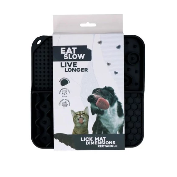 EAT SLOW LIVE LONGER Lick Mat Szürke