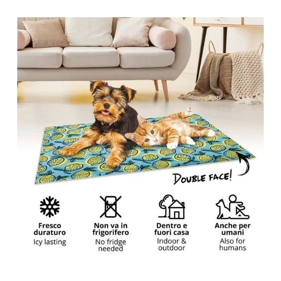 Croci FRESH MAT LEMONS (citrom mintás hűtőmatrac) 90X50 CM