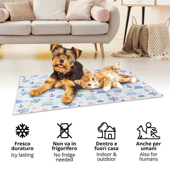 Croci BREEZE MAT WHALES (bálna mintás hűtőmatrac) 65X50 CM