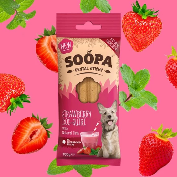 SOOPA Strawberry Dog-Quiri Dental Sticks 100g