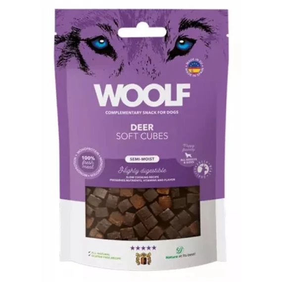 Woolf Főtt Szarvashús Kocka 100g Monoprotein