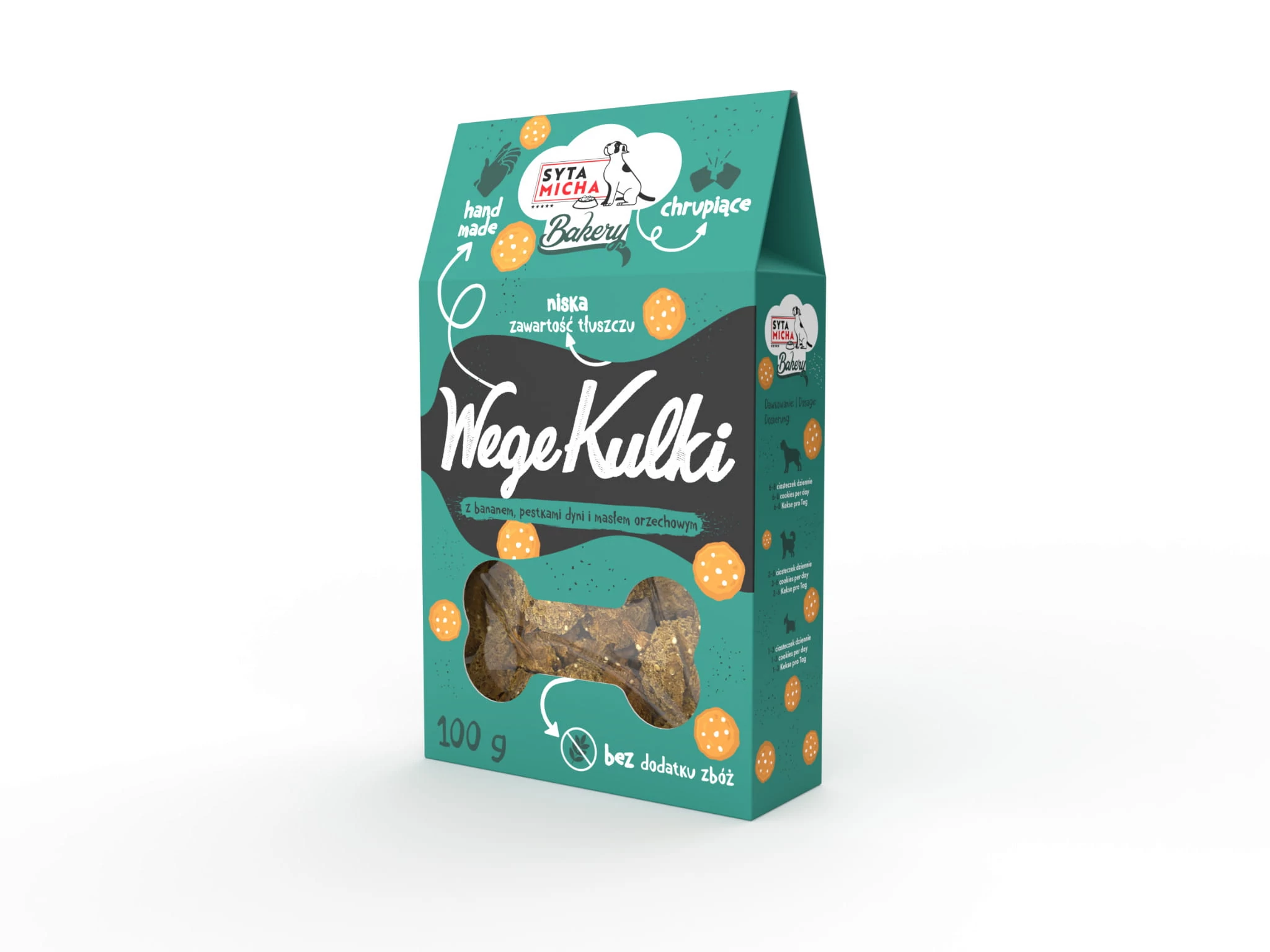 Syta Micha Dog Bakery Cookies Vege Balls banánnal, tökmaggal és mogyoróvajjal 100g