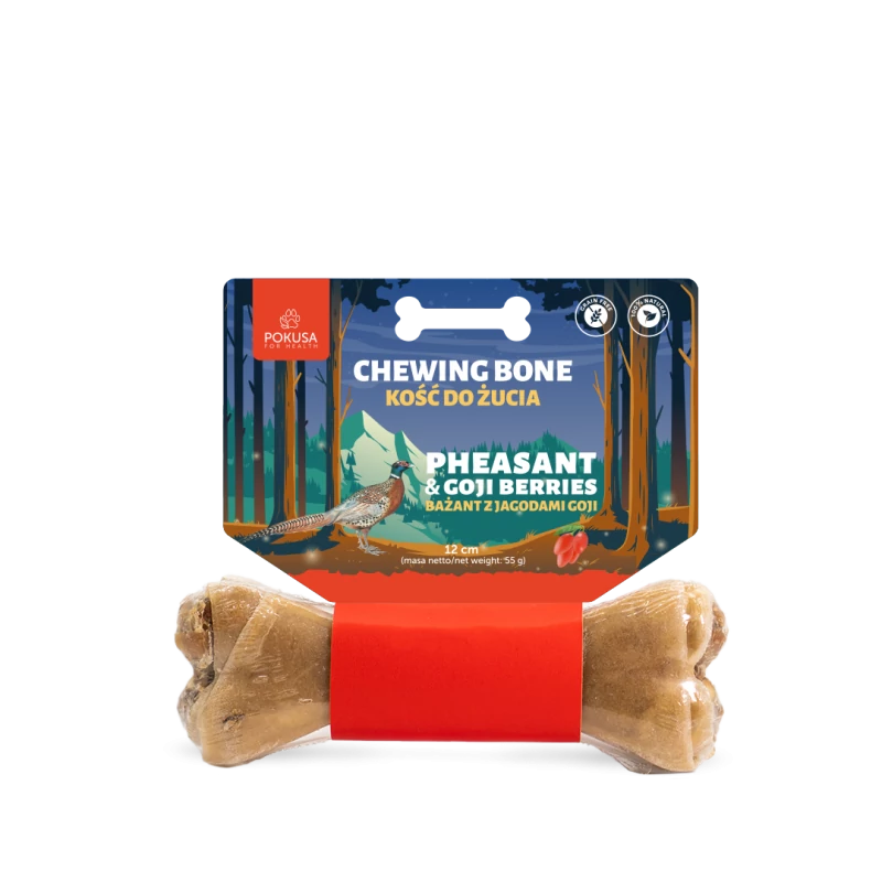 POKUSA FEEL THE WILD Chewing Bone - fácánnal, goji bogyóval és homoktövissel 12cm 