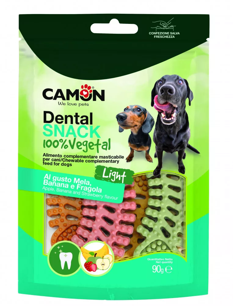 Camon vegetal dental rágósnack epres, almás, és banános, édesburgonyával 90g