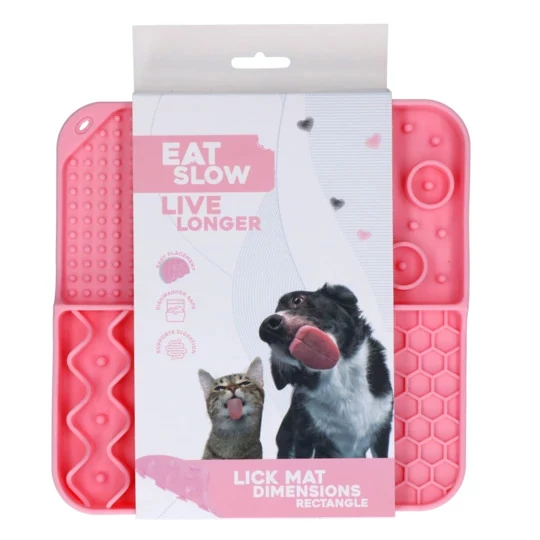 EAT SLOW LIVE LONGER Lick Mat Rózsaszín