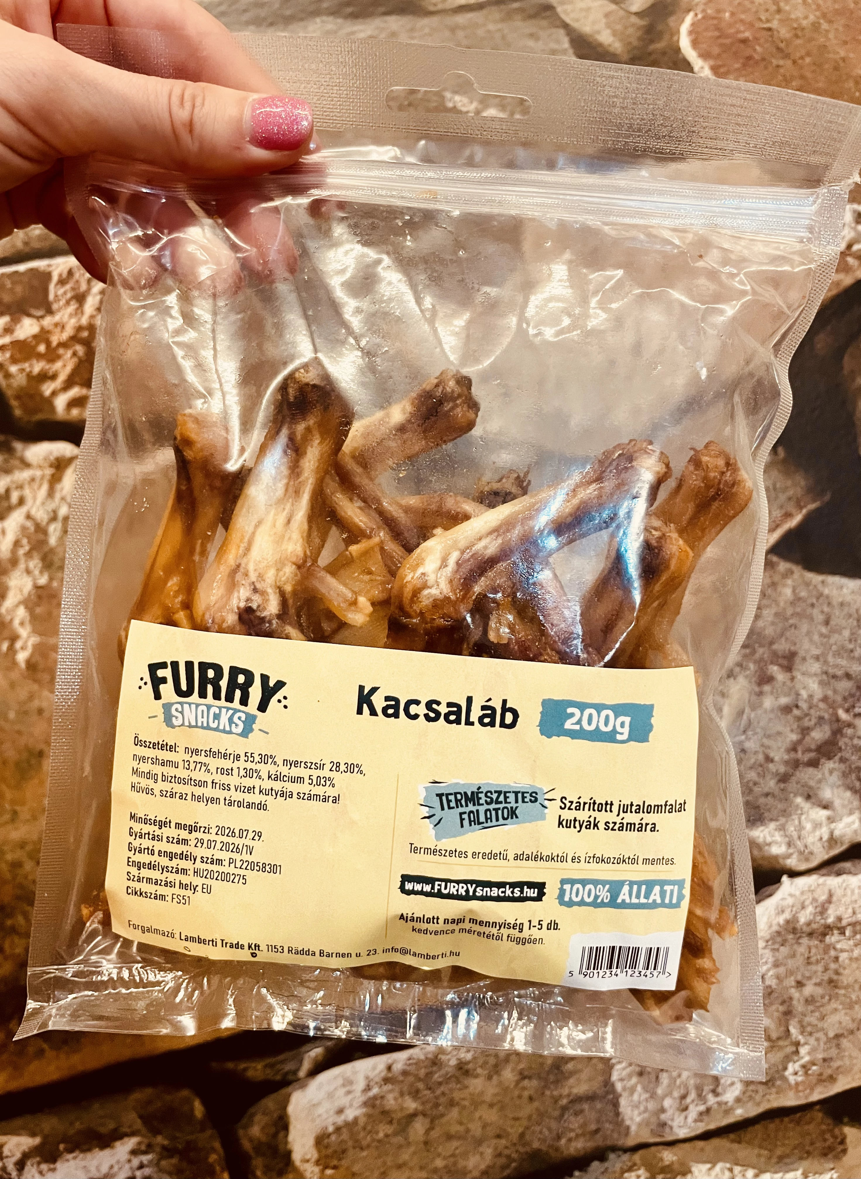Furry Snacks kacsaláb 200g