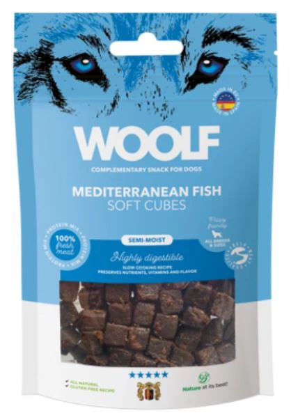 Woolf Főtt Mediterrán Halkocka 100g Monoprotein