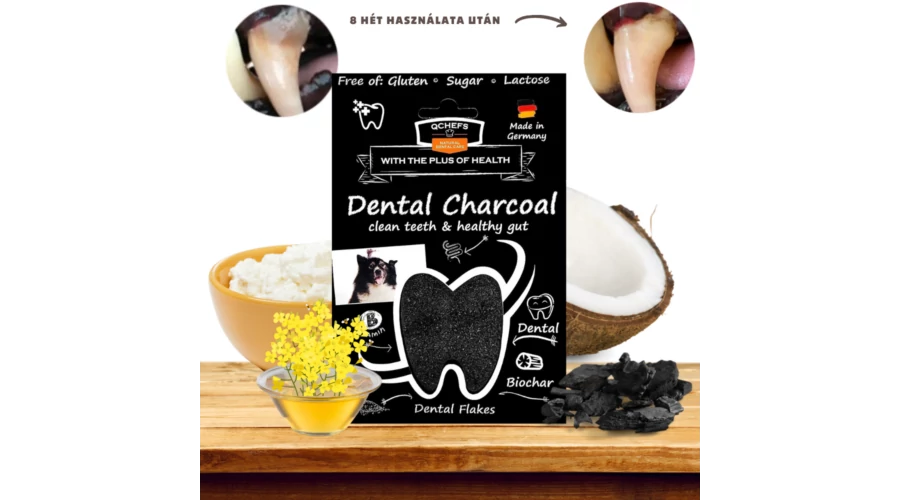 Qchefs Dental Charcoal Flakes Kutyáknak 80g
