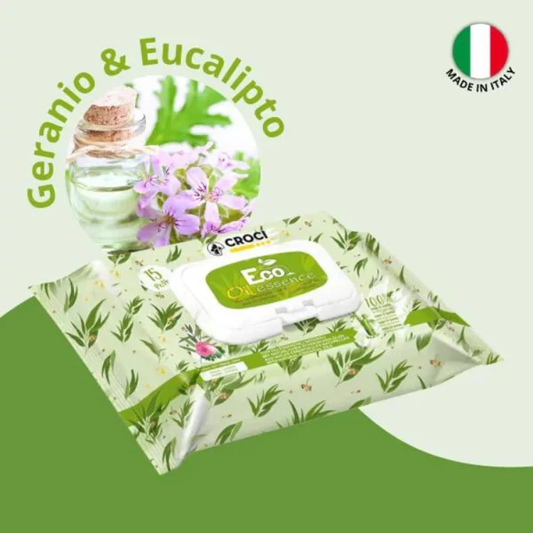 ECO BAMBOO WIPES MAXI GERANIUM (100% bambusz öko maxi nedves törlőkendő gerániumos 20x30cm) 15DB