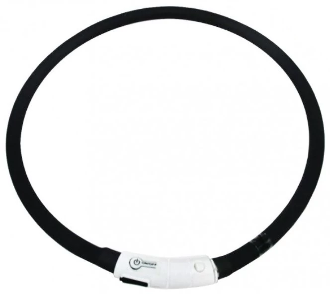 Világítós Nyakörv Szilikon 50cm USB-s Tölthető, Három módban állítható világítás, méretre vágható