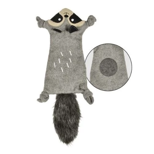 DOG PLUSH TOY RACCOON (sípoló, jutalomfalat rejtős mosómedve plüss) 40CM