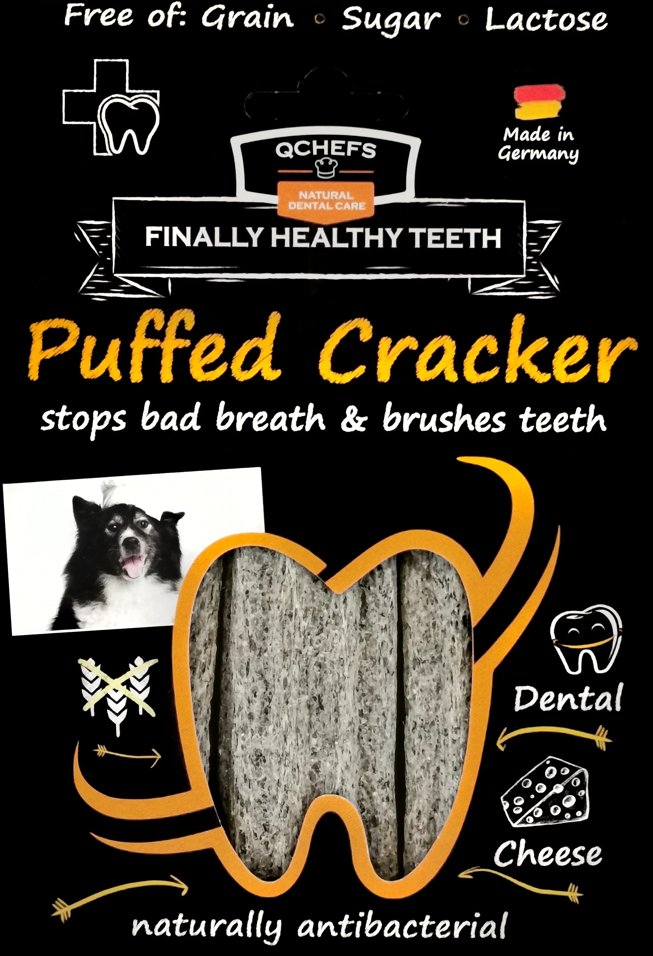 Qchefs Puffed Cracker természetes fogtisztító stick 75g
