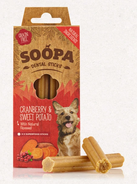 SOOPA Dental Sticks - vörös áfonya és édesburgonya 100 g