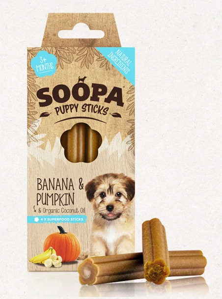 SOOPA Puppy Sticks - banán és sütőtök 100 g