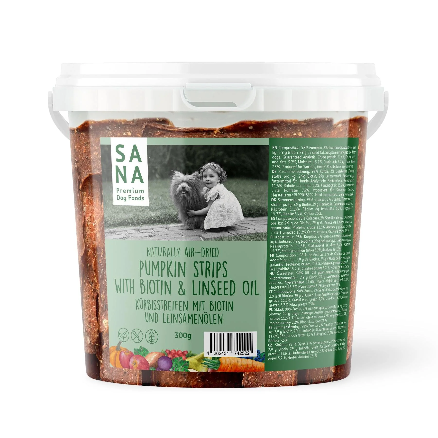 SANA Veggie Strips Sütőtök, biotinnal és lenmagolajjal (300g)