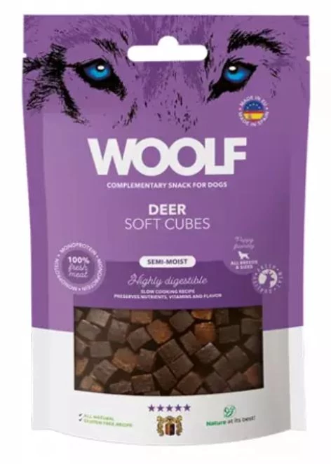 Woolf Főtt Szarvashús Kocka 100g Monoprotein